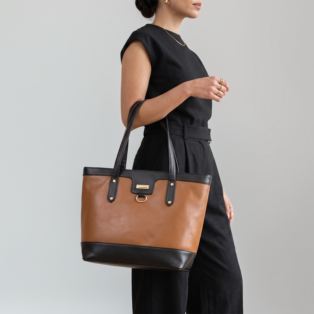 ‘Calvera’ Contrast Trim Classic Tote