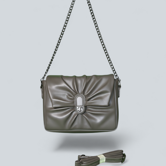‘Elowen’ Pleated Chain Shoulder Bag