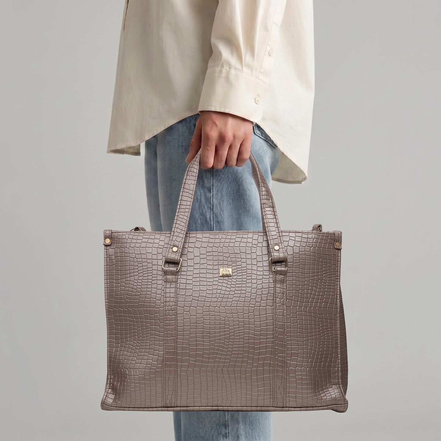‘Aurevia’ Structured Work Tote [CROC]
