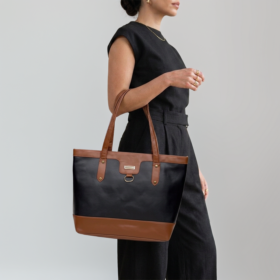 ‘Calvera’ Contrast Trim Classic Tote